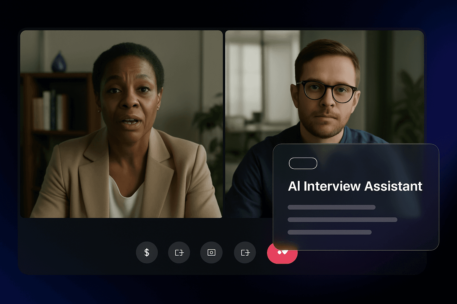 GeekBye-Interface liest Interview-Kontext