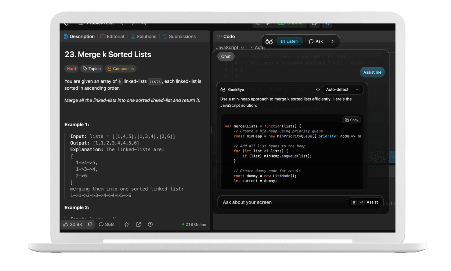 GeekBye AI Interview Assistant - Real-time interview support