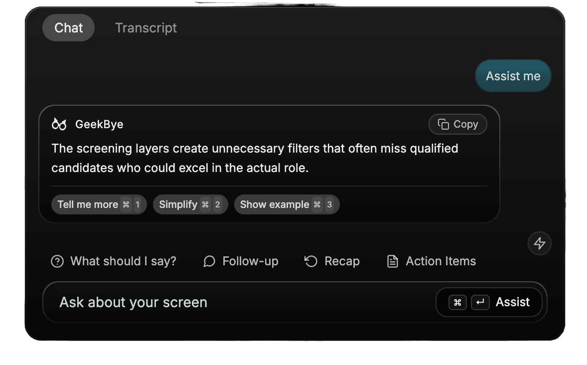 GeekBye Assist Me Feature