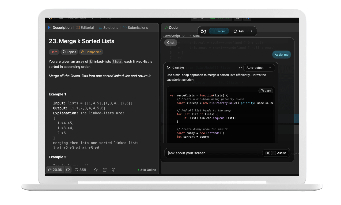 GeekBye AI Interview Assistant - Real-time interview support