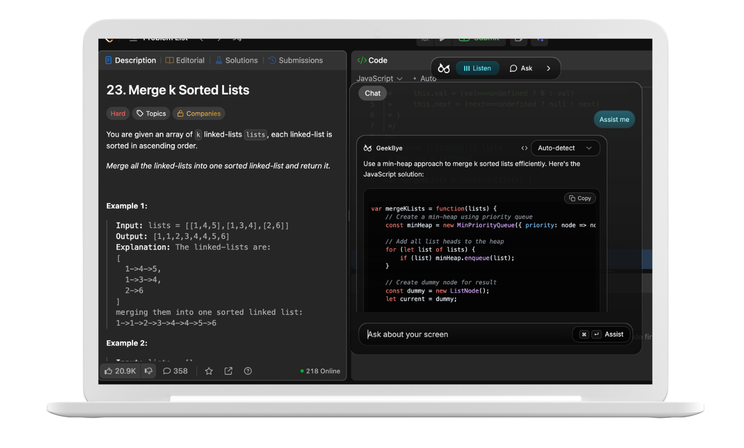 GeekBye AI Interview Assistant - Real-time interview support